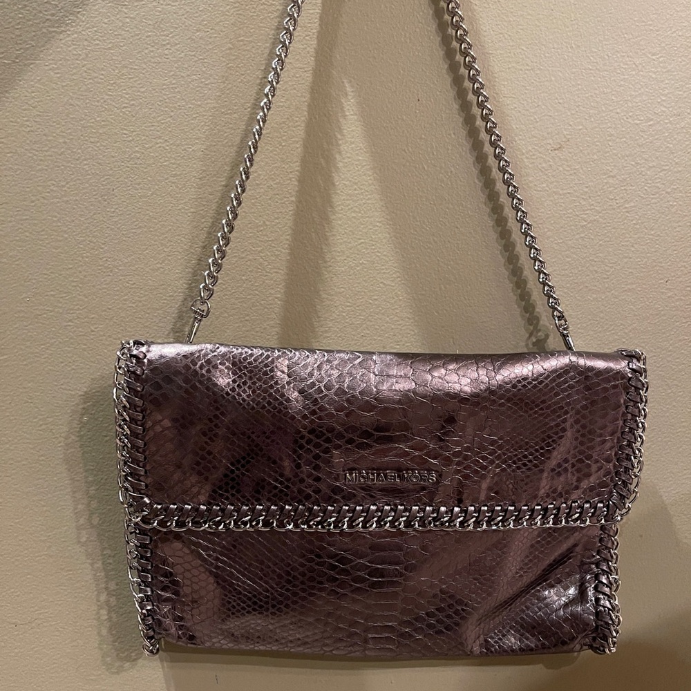 NWT MICHAEL KORS leather snakeskin chain bag